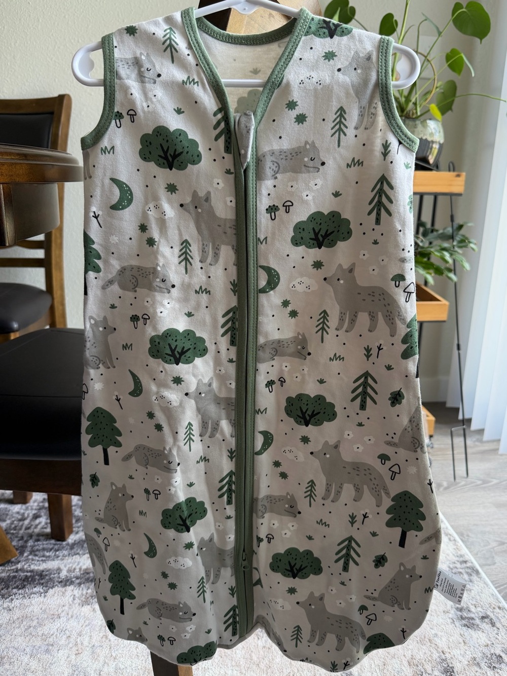 Sleep Sack 0.5 tog - Green Woodland Fox Print size 0-6m